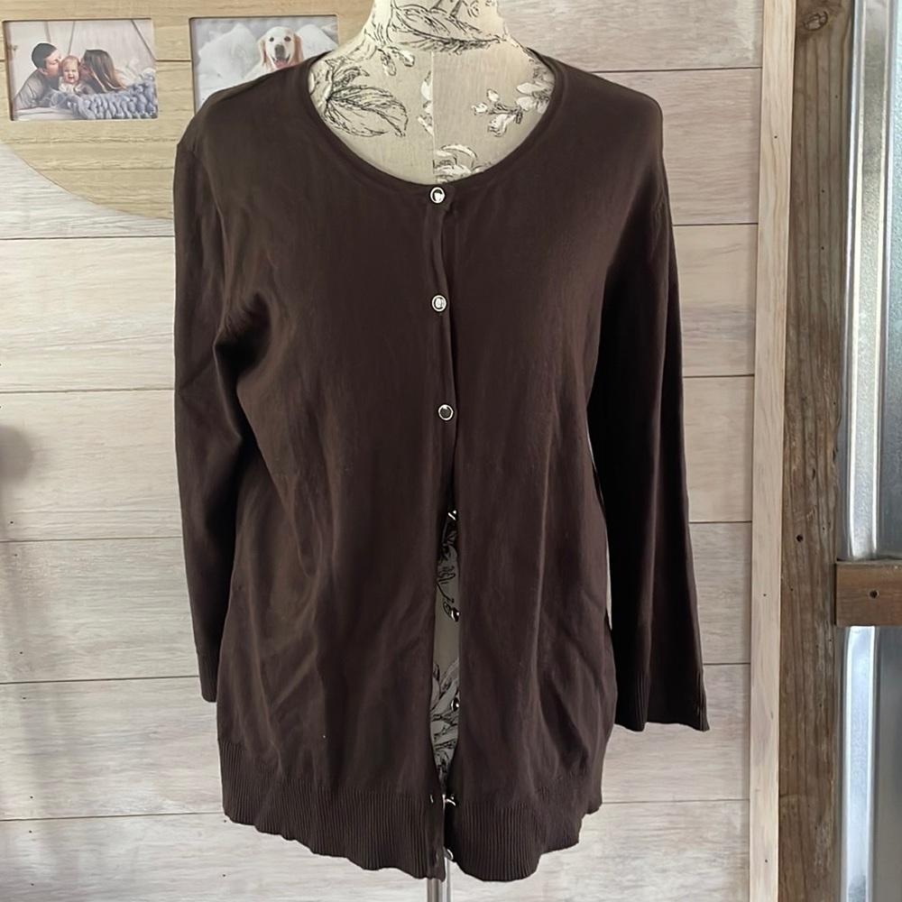 🆕 NY & Co Brown Button Sweater XXL